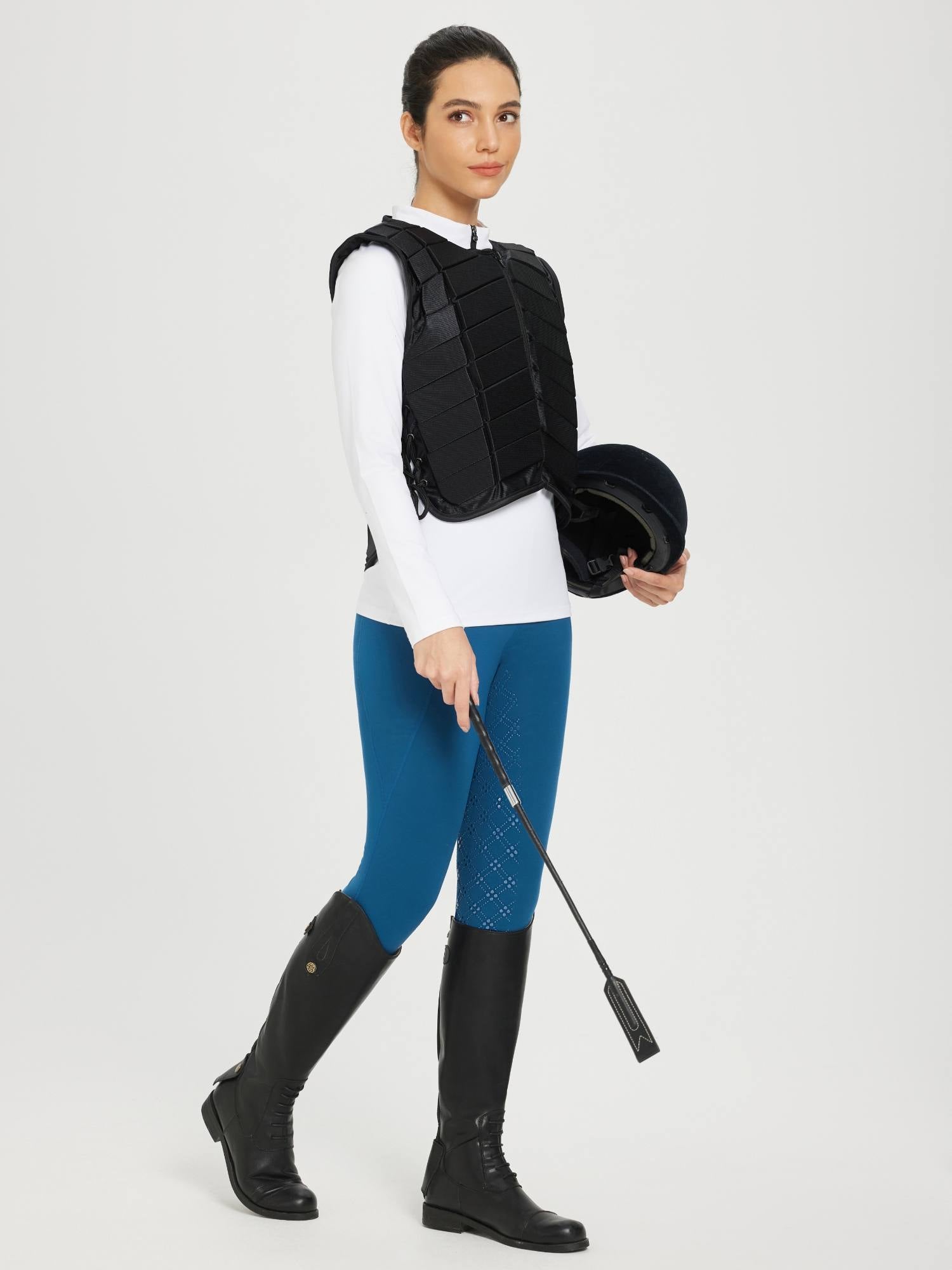 Damen Winter-Reithose Fleece-Reithose Vollbesatz Taschen Leggings