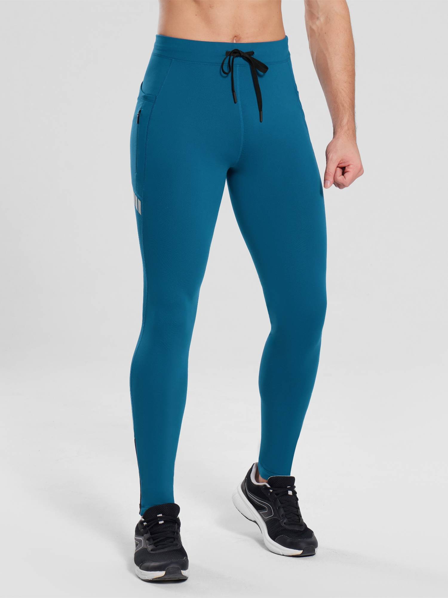 Herren Fleece Gefütterte mit Taschen 30" Thermohose Radlerhose Wasserdichte Laufhose