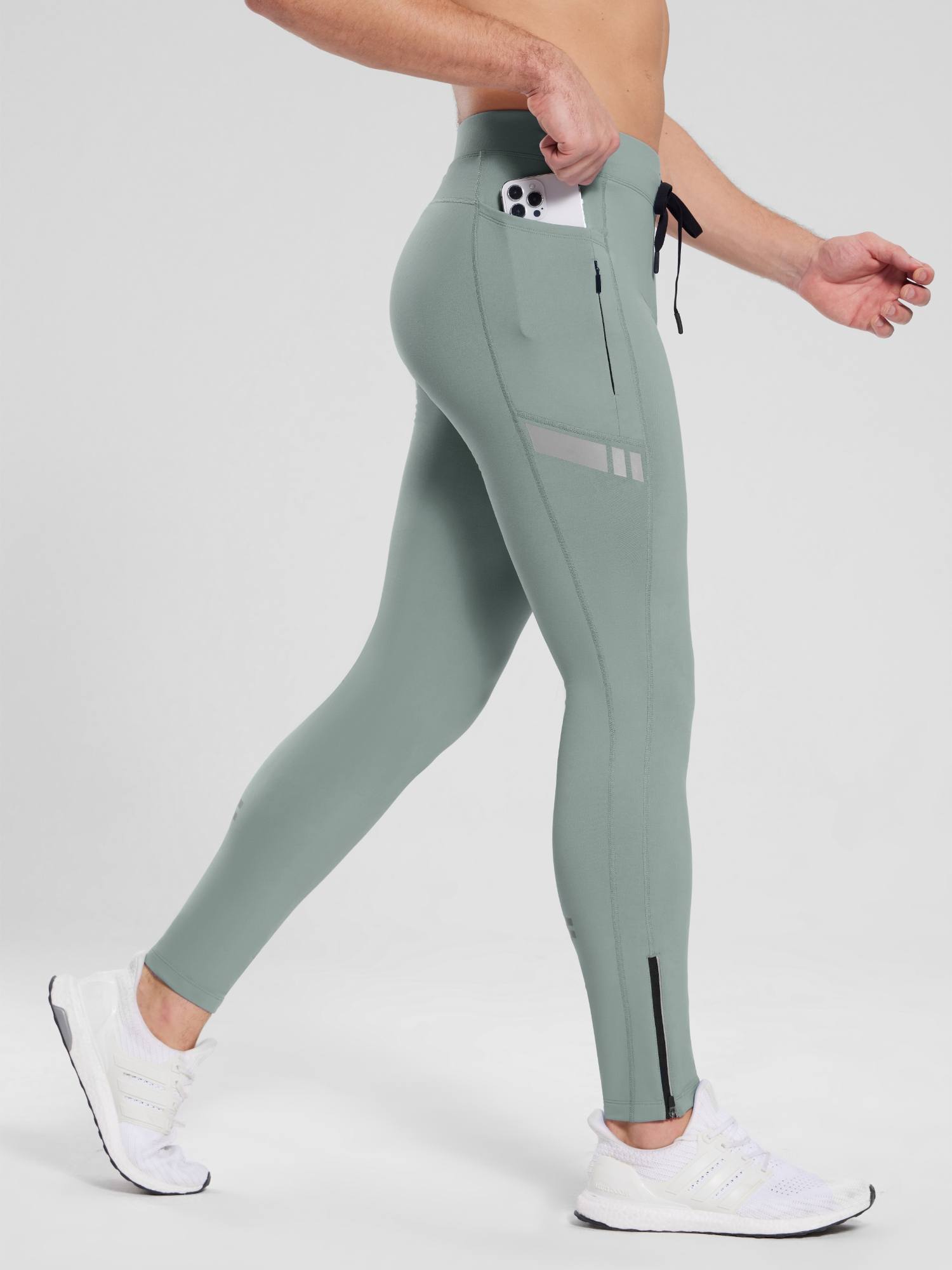 Herren Fleece Gefütterte mit Taschen 30" Thermohose Radlerhose Wasserdichte Laufhose