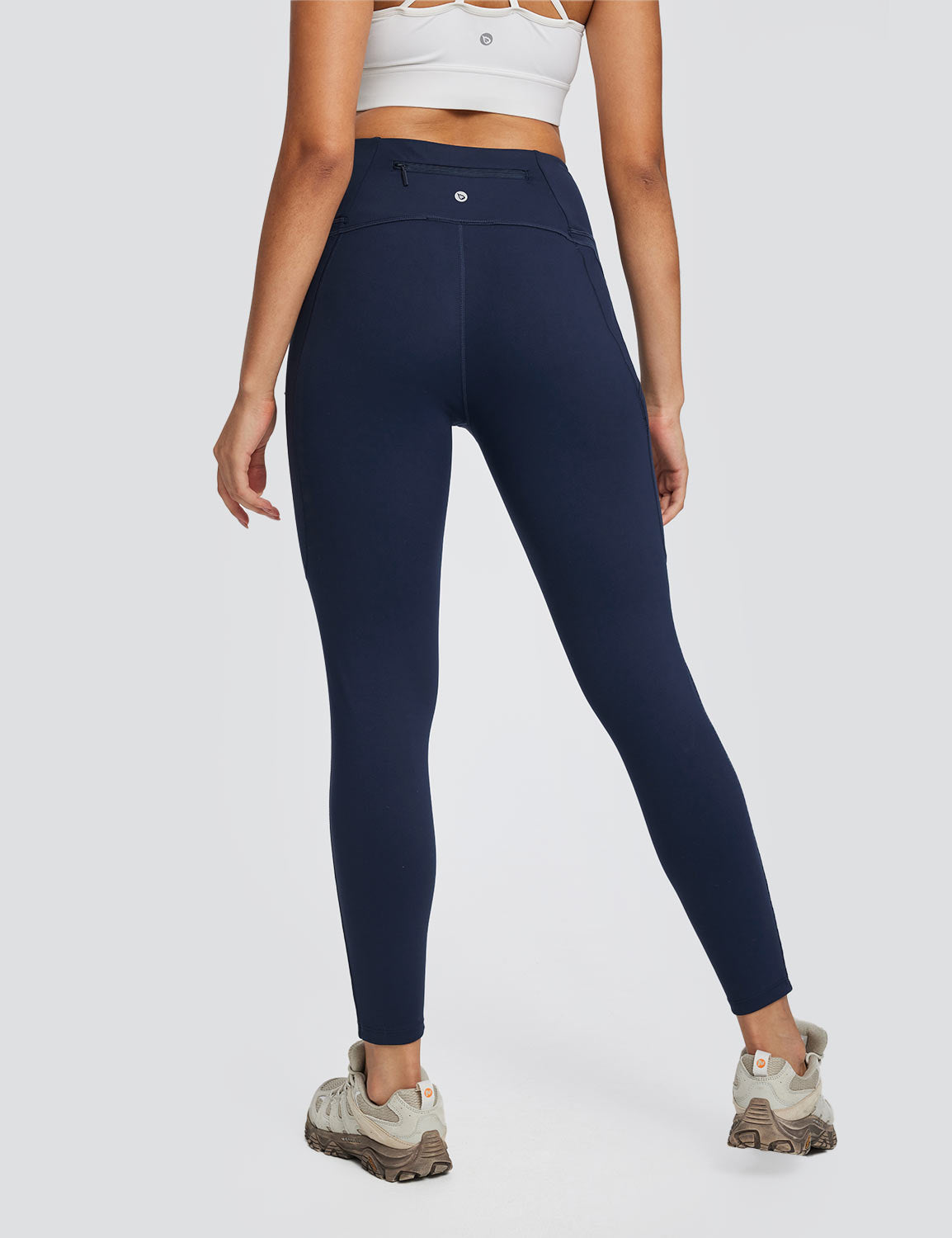 Damen Wanderleggings mit 3 Taschen Wanderhose Trekkinghose High Waist Sport Leggings