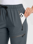 Damen Wanderhosen Schnelltrocknend Wasserabweisend Leichte Jogginghose für alle Jahreszeiten Elastische Taille