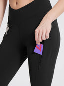Thermo Wanderhose mit Taschen Hohe Taille Wasserabweisend Leggings
