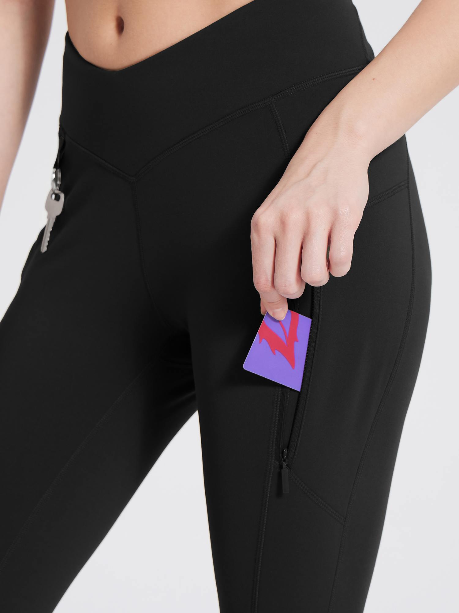 Thermo Wanderhose mit Taschen Hohe Taille Wasserabweisend Leggings