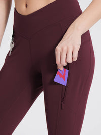 Thermo Wanderhose mit Taschen Hohe Taille Wasserabweisend Leggings