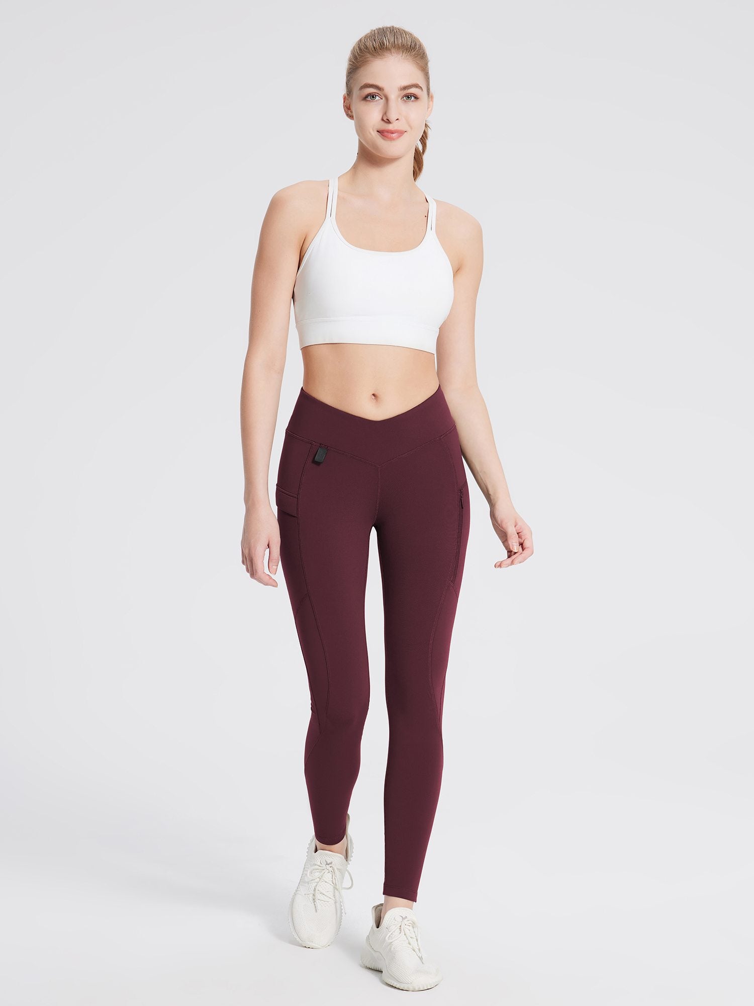 Thermo Wanderhose mit Taschen Hohe Taille Wasserabweisend Leggings