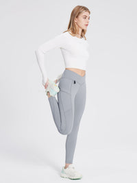 Thermo Wanderhose mit Taschen Hohe Taille Wasserabweisend Leggings