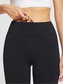 Fleece gefütterte Leggings Frauen thermische warme hohe Taille Tummy Control Workout Laufhosen mit Taschen Jeggings