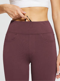 Fleece gefütterte Leggings Frauen thermische warme hohe Taille Tummy Control Workout Laufhosen mit Taschen Jeggings