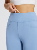 Fleece gefütterte Leggings Frauen thermische warme hohe Taille Tummy Control Workout Laufhosen mit Taschen Jeggings