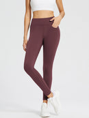 Fleece gefütterte Leggings Frauen thermische warme hohe Taille Tummy Control Workout Laufhosen mit Taschen Jeggings