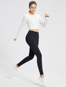 Fleece gefütterte Leggings Frauen thermische warme hohe Taille Tummy Control Workout Laufhosen mit Taschen Jeggings