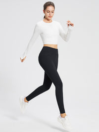 Fleece gefütterte Leggings Frauen thermische warme hohe Taille Tummy Control Workout Laufhosen mit Taschen Jeggings