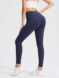 Fleece gefütterte Leggings Frauen thermische warme hohe Taille Tummy Control Workout Laufhosen mit Taschen Jeggings