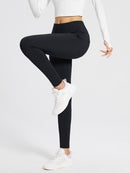 Fleece gefütterte Leggings Frauen thermische warme hohe Taille Tummy Control Workout Laufhosen mit Taschen Jeggings