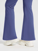 Damen Thermo Yogahose High Waist Flared Leggings Winter Fleece gefütterte Thermohose Drawstring Thermal Leggings