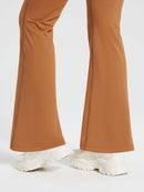 Damen Thermo Yogahose High Waist Flared Leggings Winter Fleece gefütterte Thermohose Drawstring Thermal Leggings