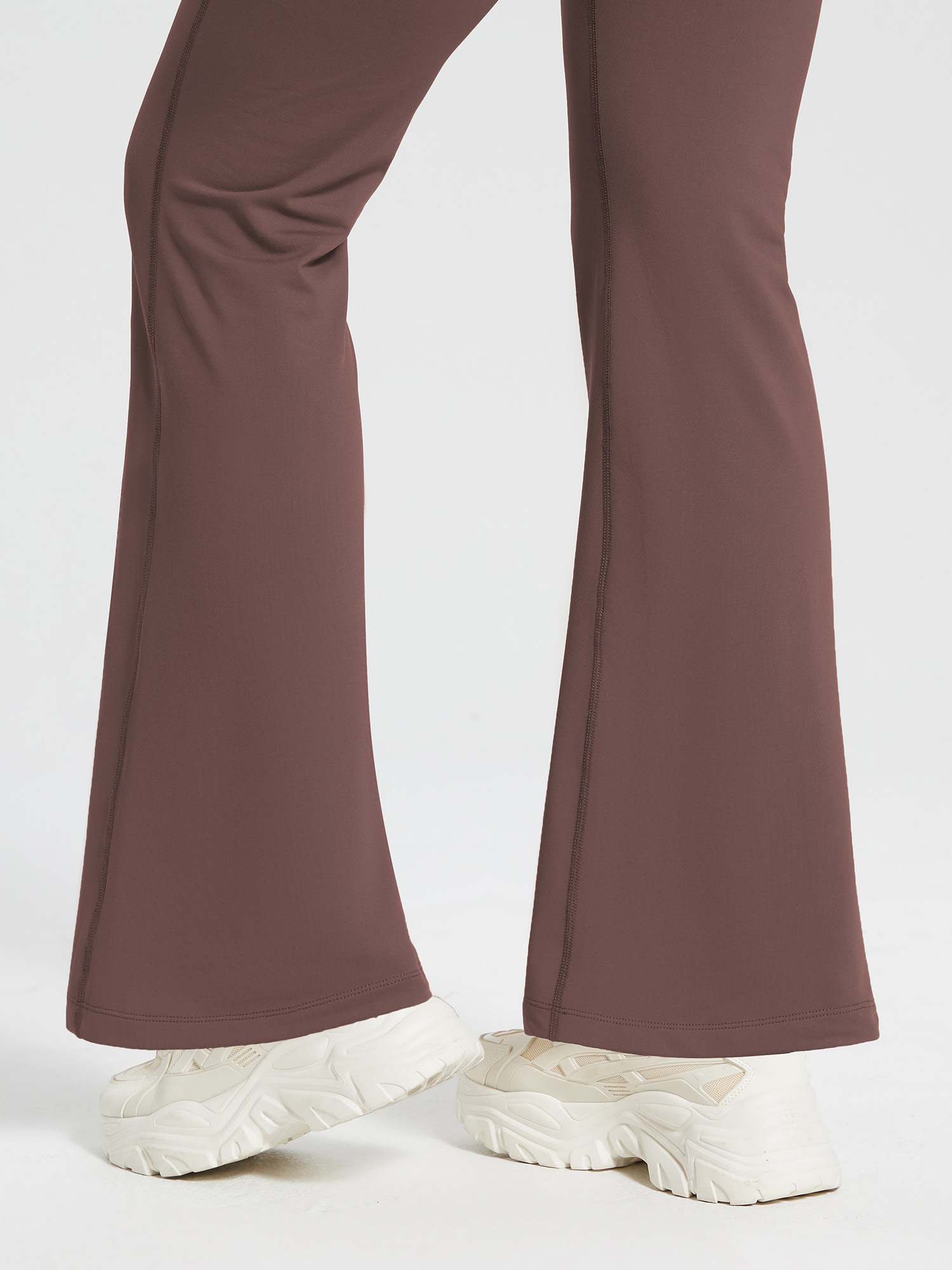 Damen Thermo Yogahose High Waist Flared Leggings Winter Fleece gefütterte Thermohose Drawstring Thermal Leggings