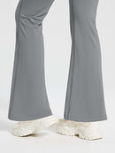 Damen Thermo Yogahose High Waist Flared Leggings Winter Fleece gefütterte Thermohose Drawstring Thermal Leggings