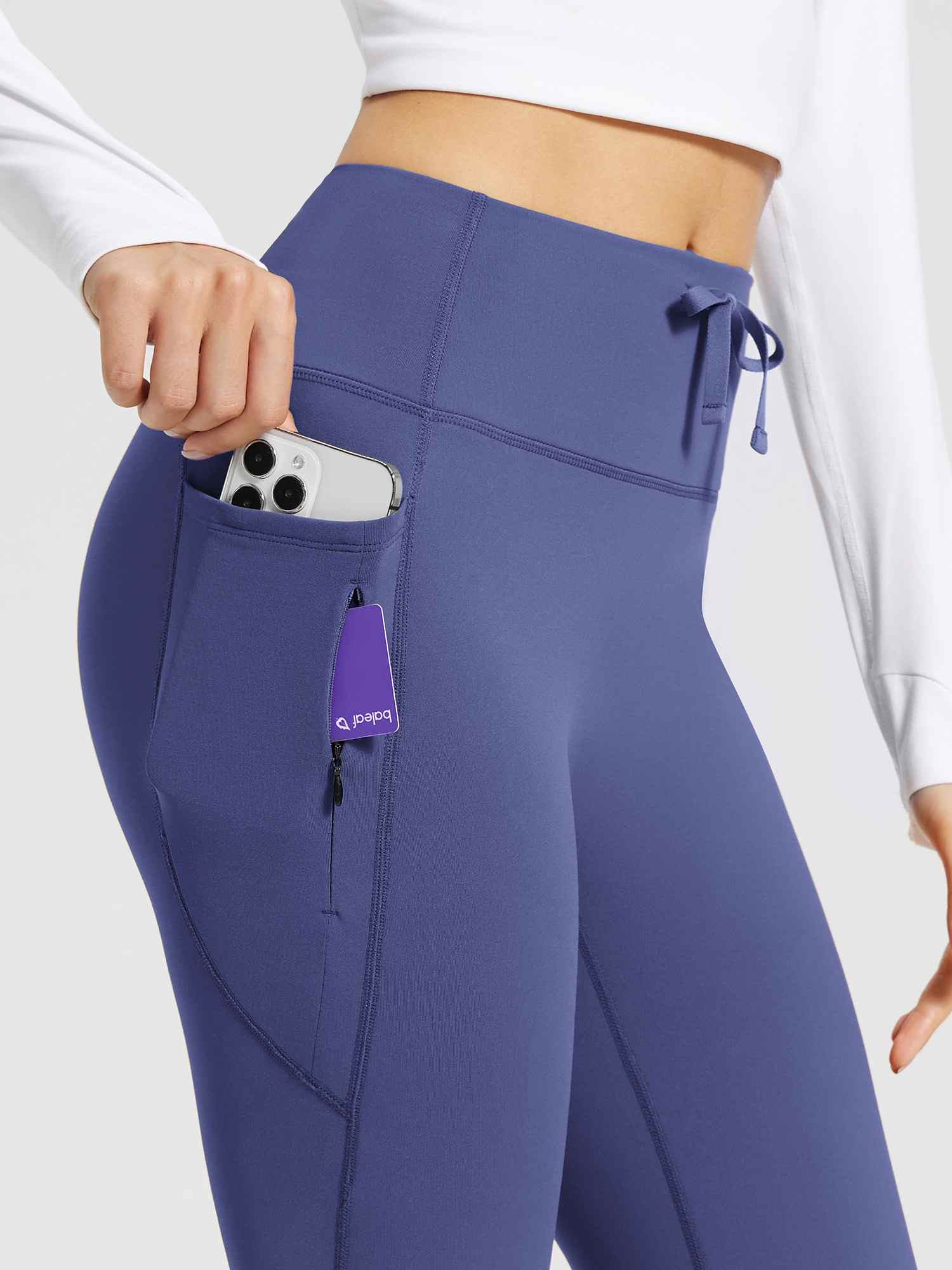 Damen Thermo Yogahose High Waist Flared Leggings Winter Fleece gefütterte Thermohose Drawstring Thermal Leggings