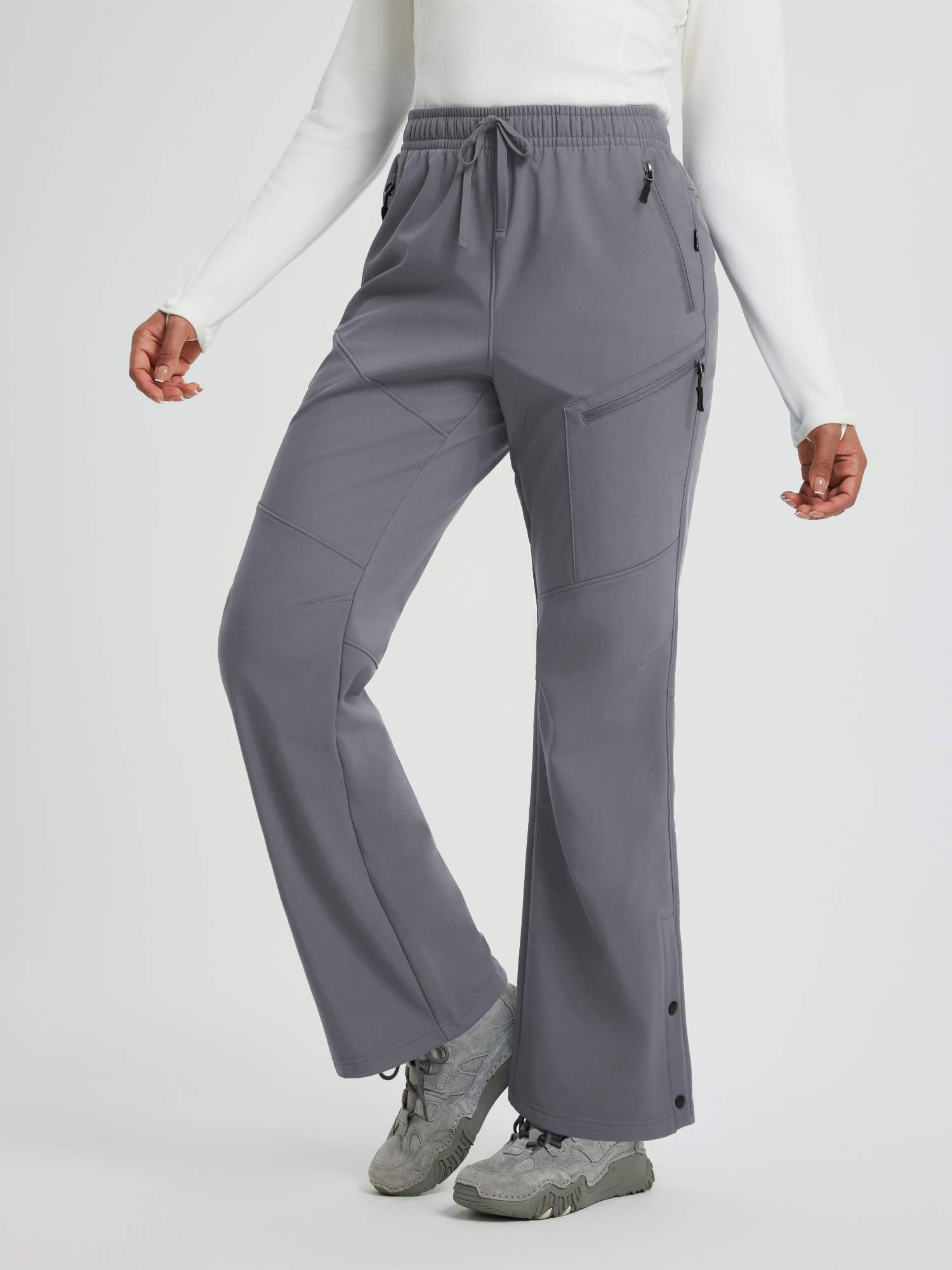 Softshell-Hose für Damen mit geradem Bein und Reißverschlusstaschen