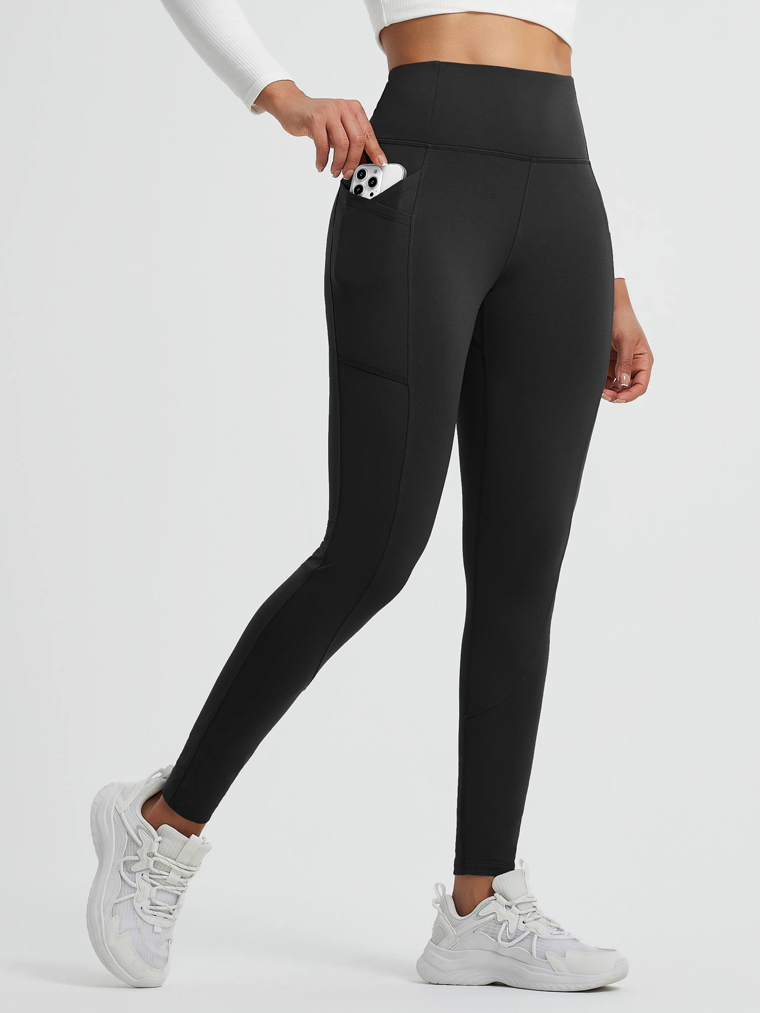 Laufhose mit Querfalten und Fleece-Leggings