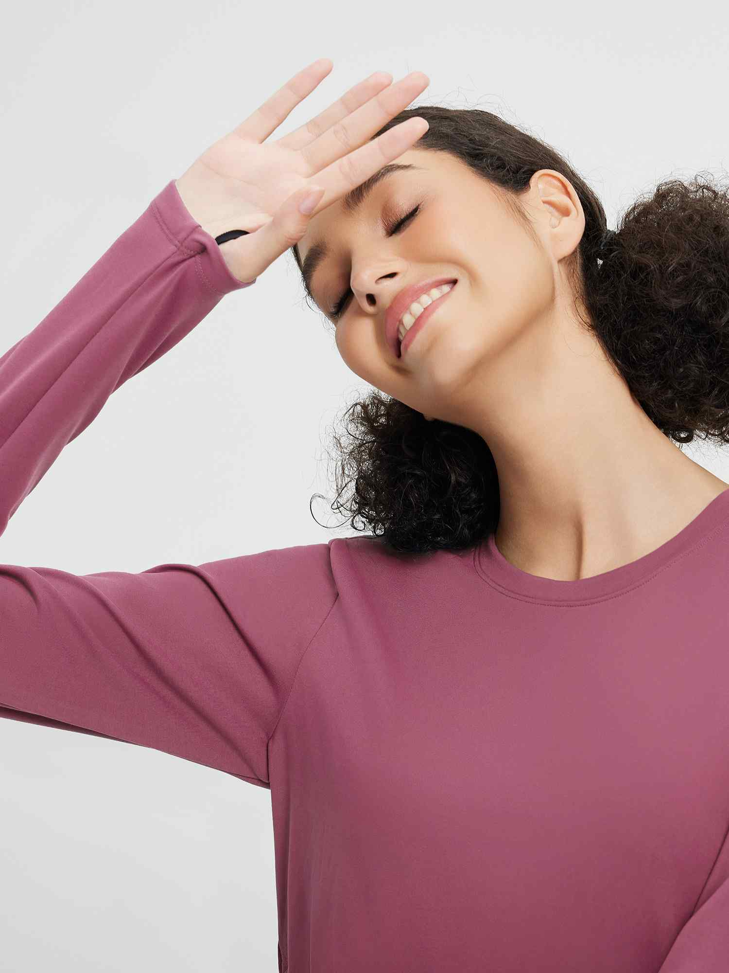 Damen Laufshirt mit Streifenmuster und langen Ärmeln