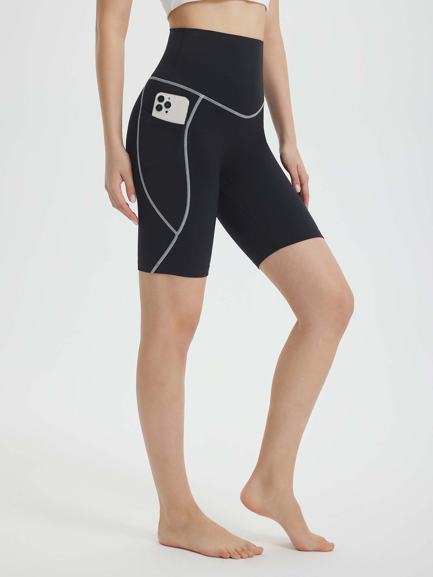 Damen 8" Bikershorts mit superhoher Taille