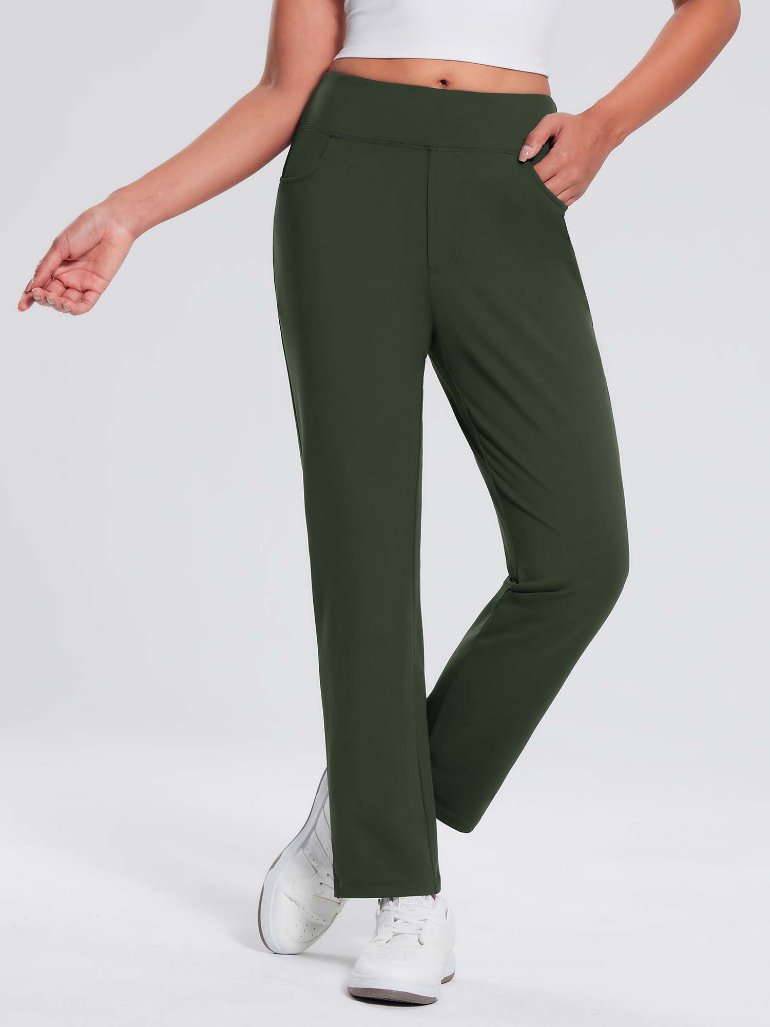 Damen Winter Stretch Wanderhose Schnelltrocken Leichte mit Reißverschlusstasche Freizeithose