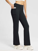 Yoga-Style-Leggings mit Fleecefutter hoher Taille und geradem Bein mit Taschen