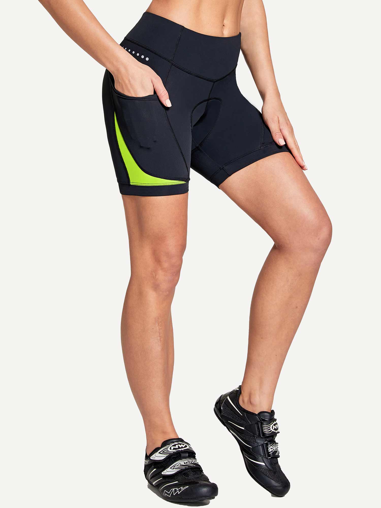 Damen Gepolstert 4D Fahrradhose Radhose Gepolstert Kurz 5" Radunterhose