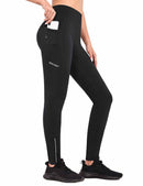 Damen Fahrradhose Lang mit Reißverschluss Warm Gefüttert Jogginghose Running Tights Thermo Laufhose