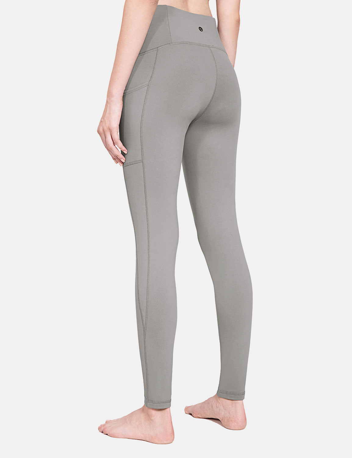 Damen Sport Leggings Winter Thermo Leggings wasserdichte Hohe Taille Fleece Gefütter Yogahose Blickdicht Slim Fit Wandern Laufhose mit Taschen