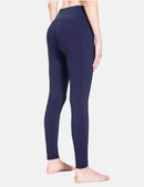 Damen Sport Leggings Winter Thermo Leggings wasserdichte Hohe Taille Fleece Gefütter Yogahose Blickdicht Slim Fit Wandern Laufhose mit Taschen
