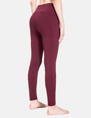 Damen Sport Leggings Winter Thermo Leggings wasserdichte Hohe Taille Fleece Gefütter Yogahose Blickdicht Slim Fit Wandern Laufhose mit Taschen