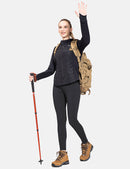 Damen Sport Leggings Winter Thermo Leggings wasserdichte Hohe Taille Fleece Gefütter Yogahose Blickdicht Slim Fit Wandern Laufhose mit Taschen
