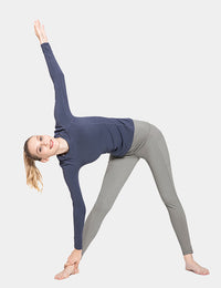Damen Sport Leggings Winter Thermo Leggings wasserdichte Hohe Taille Fleece Gefütter Yogahose Blickdicht Slim Fit Wandern Laufhose mit Taschen