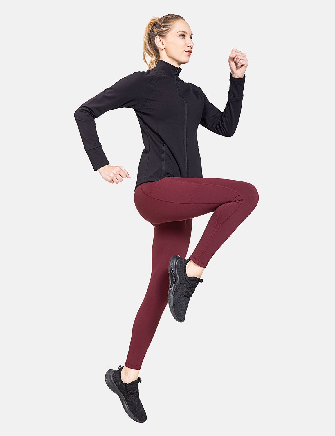 Damen Sport Leggings Winter Thermo Leggings wasserdichte Hohe Taille Fleece Gefütter Yogahose Blickdicht Slim Fit Wandern Laufhose mit Taschen
