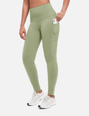 Damen Sport Leggings Winter Thermo Leggings wasserdichte Hohe Taille Fleece Gefütter Yogahose Blickdicht Slim Fit Wandern Laufhose mit Taschen