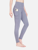Damen Sport Leggings Winter Thermo Leggings wasserdichte Hohe Taille Fleece Gefütter Yogahose Blickdicht Slim Fit Wandern Laufhose mit Taschen