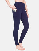 Damen Sport Leggings Winter Thermo Leggings wasserdichte Hohe Taille Fleece Gefütter Yogahose Blickdicht Slim Fit Wandern Laufhose mit Taschen