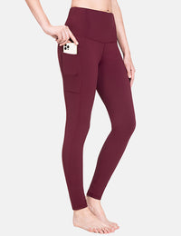 Damen Sport Leggings Winter Thermo Leggings wasserdichte Hohe Taille Fleece Gefütter Yogahose Blickdicht Slim Fit Wandern Laufhose mit Taschen