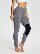 Damen Reithose Winter Reitleggings Kniebesatz wasserabwiesend Thermoleggings gefüttert mit Handytasche
