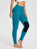 Damen Reithose Winter Reitleggings Kniebesatz wasserabwiesend Thermoleggings gefüttert mit Handytasche