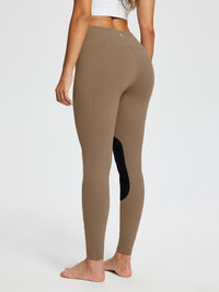 Damen Reithose Winter Reitleggings Kniebesatz wasserabwiesend Thermoleggings gefüttert mit Handytasche