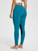 Damen Reithose Winter Reitleggings Kniebesatz wasserabwiesend Thermoleggings gefüttert mit Handytasche