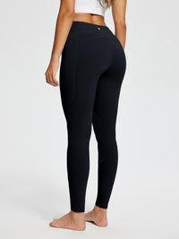 Damen Reithose Winter Reitleggings Kniebesatz wasserabwiesend Thermoleggings gefüttert mit Handytasche