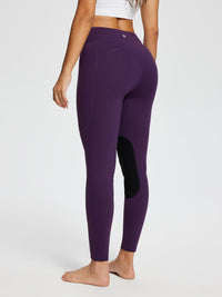 Damen Reithose Winter Reitleggings Kniebesatz wasserabwiesend Thermoleggings gefüttert mit Handytasche