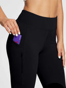 Damen Reithose Winter Reitleggings Kniebesatz wasserabwiesend Thermoleggings gefüttert mit Handytasche