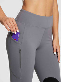 Damen Reithose Winter Reitleggings Kniebesatz wasserabwiesend Thermoleggings gefüttert mit Handytasche