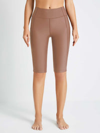 Damen Schwimmshorts Lang UV Shorts Bauchkontrolle Boardshorts Upf50+ Hohe Taille Schwimmunterteil mit Taschen